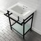 Kingston Brass VPB24187W40 24-Inch Ceramic Console Sink (4-Inch, 3-Hole), White/Matte Black VPB24187W40 - alternate 5